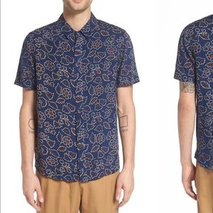 Floral Printed Short Sleeve Button Down